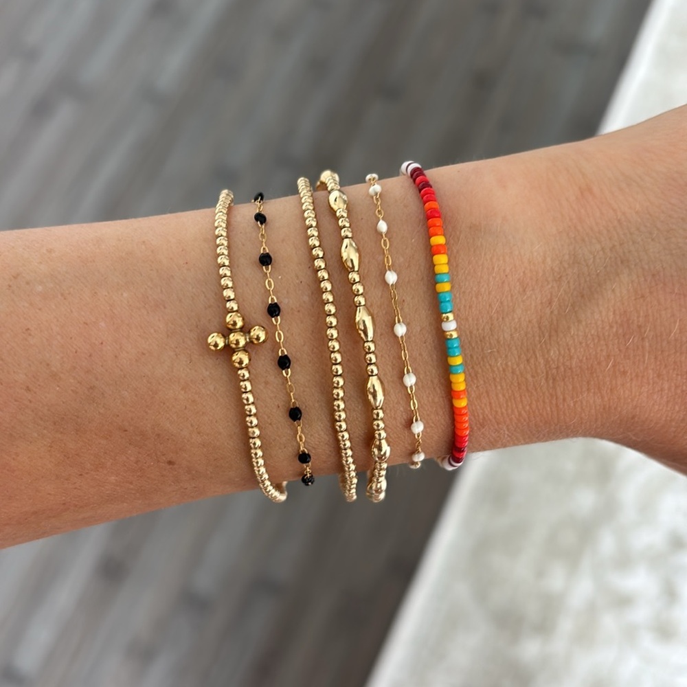 Adjustable colorful beaded bracelet